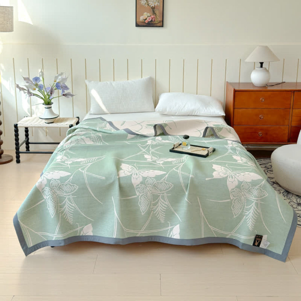 Plaid en gaze de coton papillons Elowen – 59"x79"