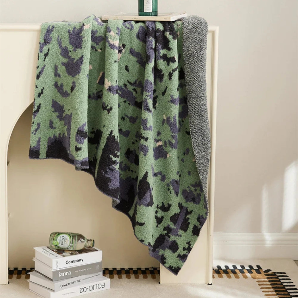 Plaid tricoté doux Emeraude Forest