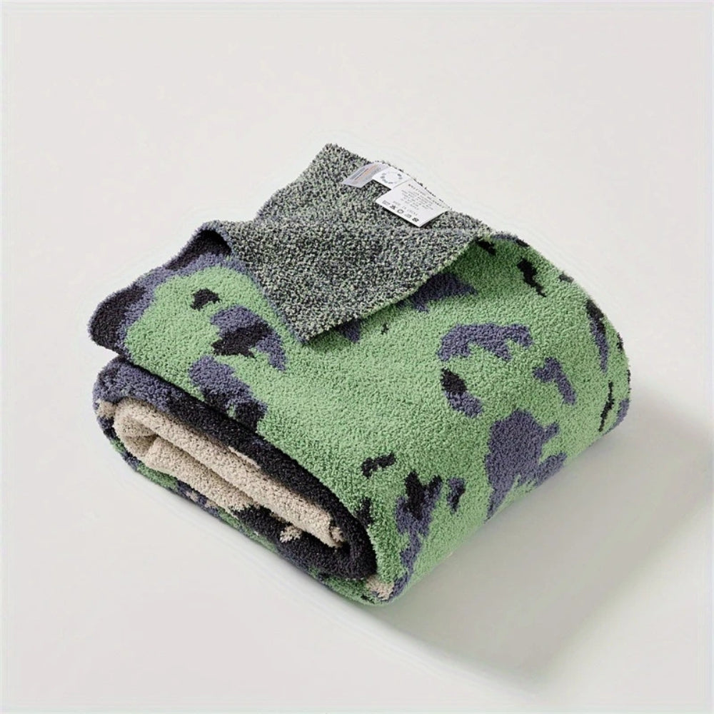 Plaid tricoté doux Emeraude Forest