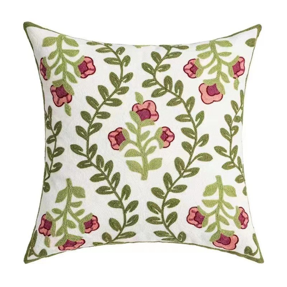 Housse de coussin imprimé floral éthéré