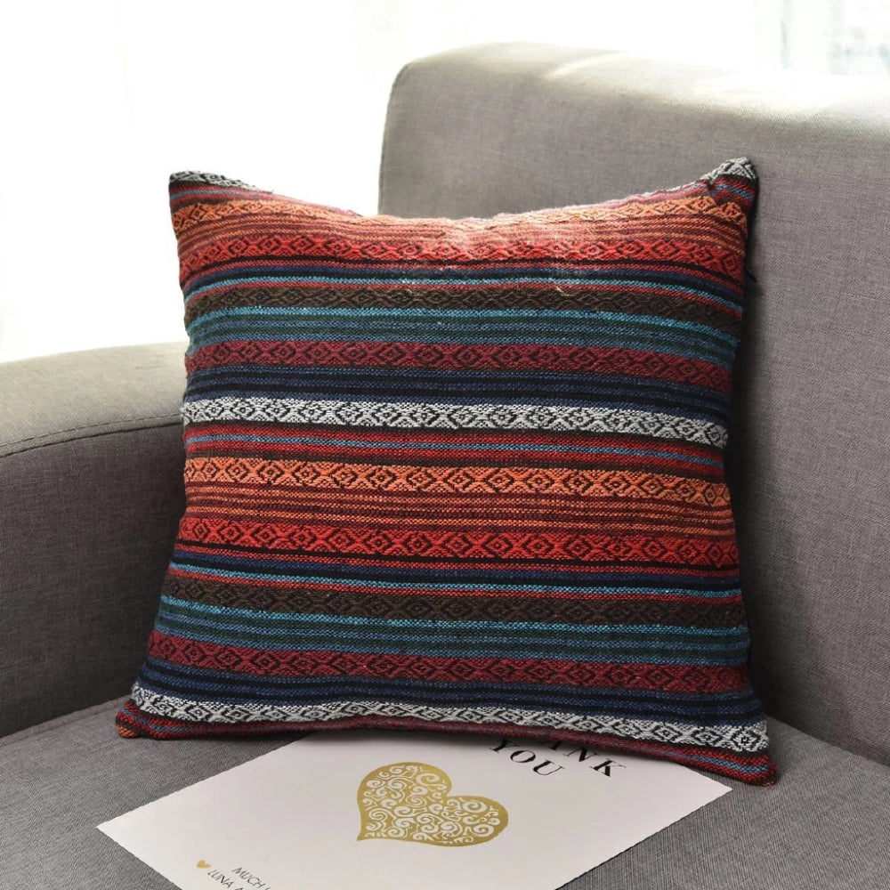 Housse de coussin géométrique bohème ethnique