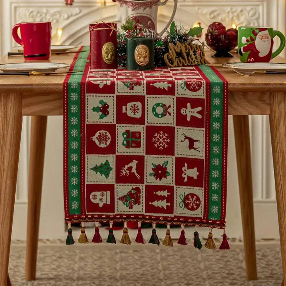 Chemin de table festif de Noël – 14"x39"
