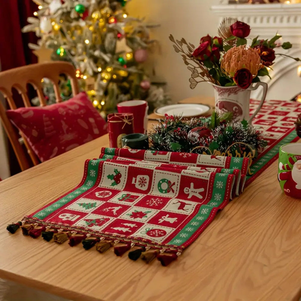 Chemin de table festif de Noël