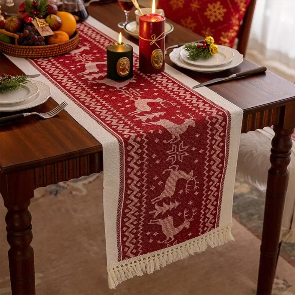 Chemin de table de Noël élan – Reindeer Weave