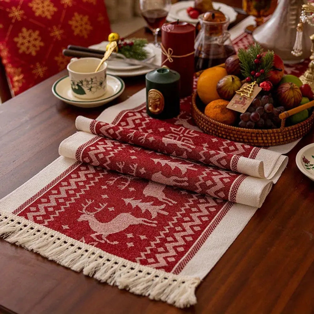 Chemin de table de Noël élan