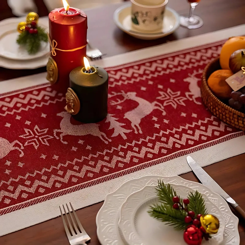 Chemin de table de Noël élan