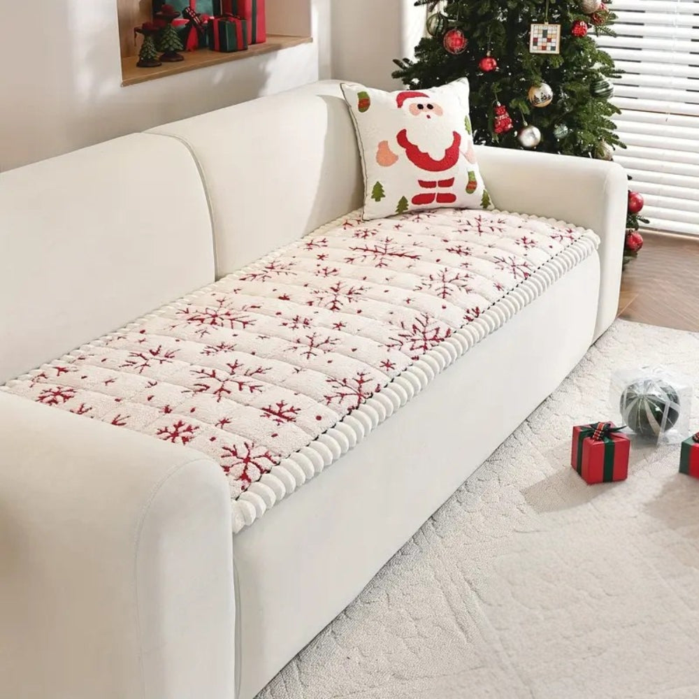 Housse de canapé festive d'hiver – Festive Rouge