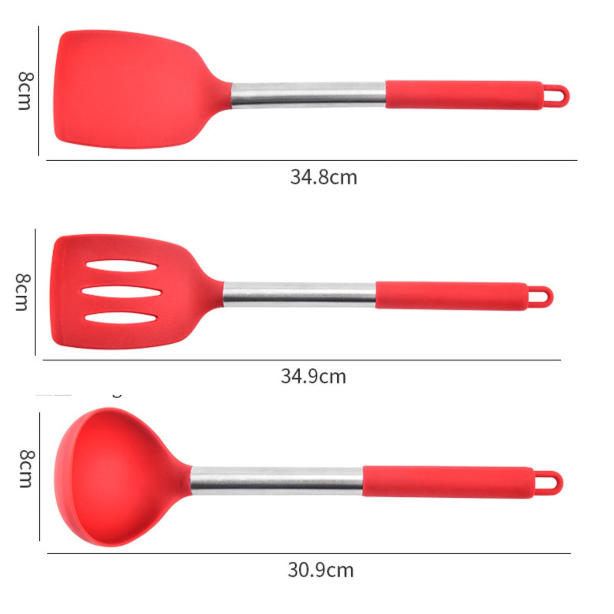 Set d'ustensiles de cuisine en silicone FlexiChef | 3 pièces