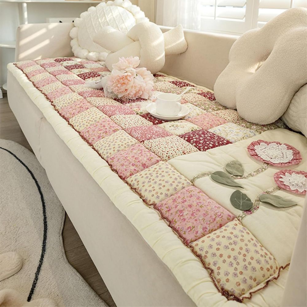 Housse de canapé matelassée fleurie
