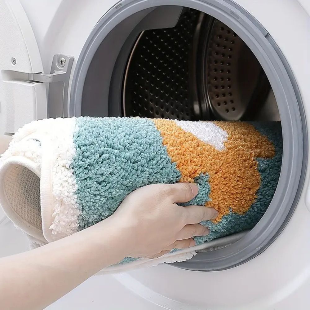 Tapis de bain touffeté absorbant fleuri