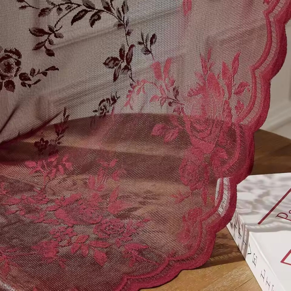 Rideaux voile fleuris