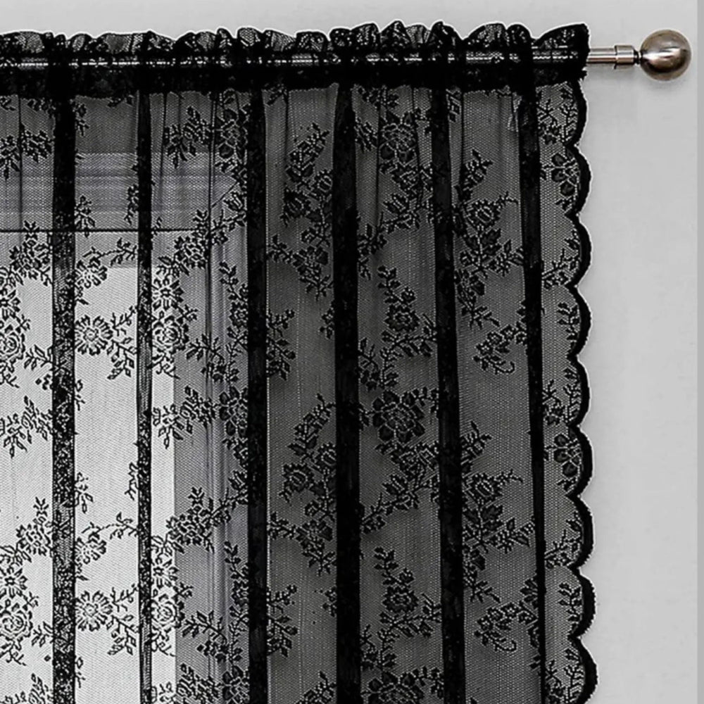 Rideaux voile fleuris