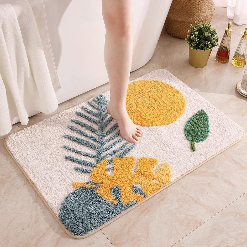 Tapis de bain antidérapant fleuri – Sunbeam Vertery