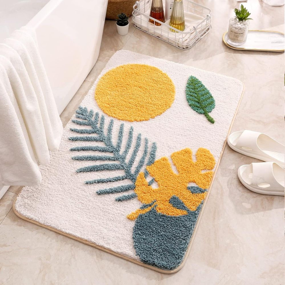 Tapis de bain antidérapant fleuri