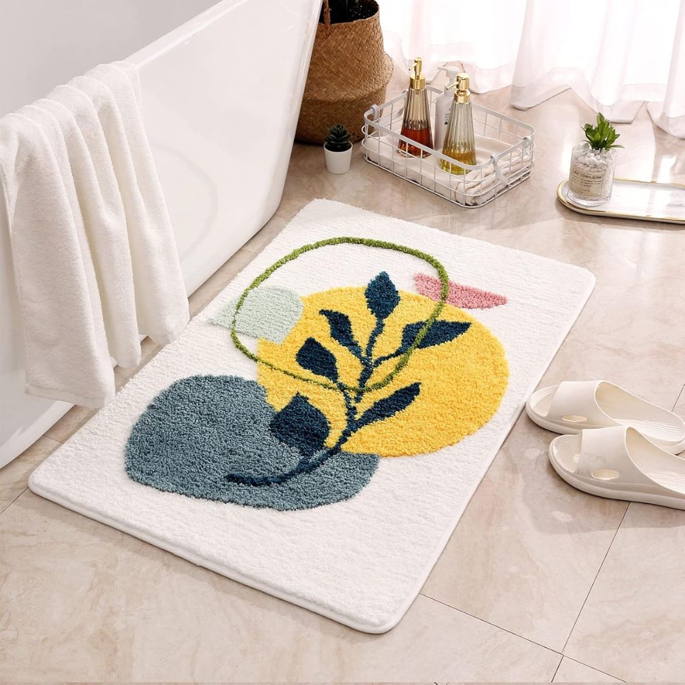 Tapis de bain antidérapant fleuri
