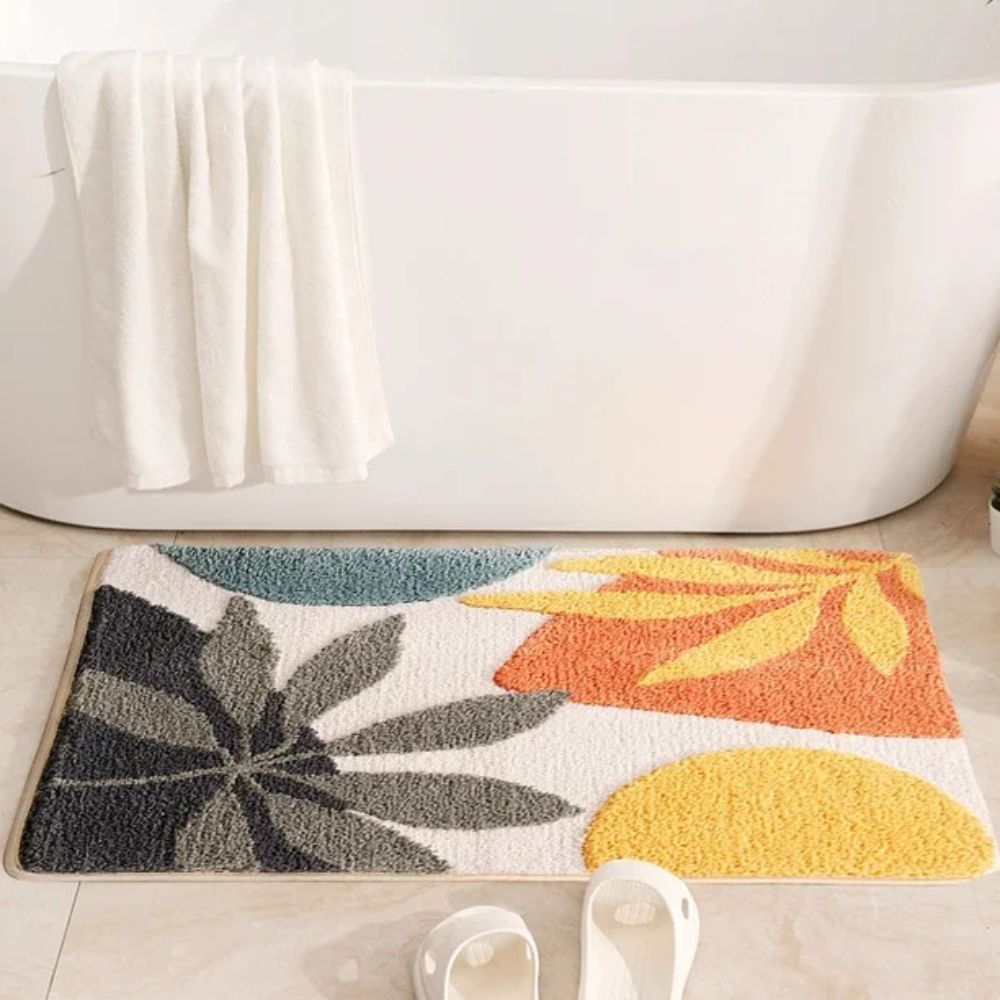 Tapis de bain antidérapant fleuri