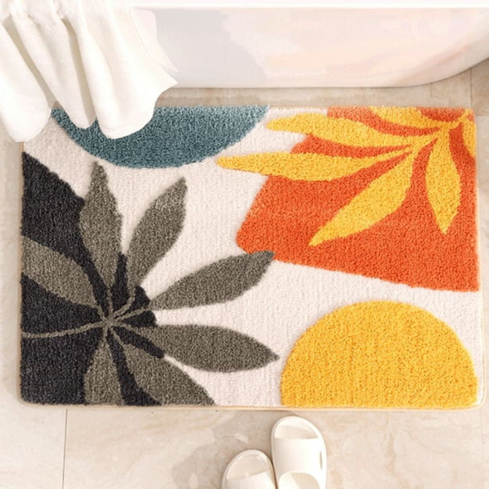 Tapis de bain antidérapant fleuri