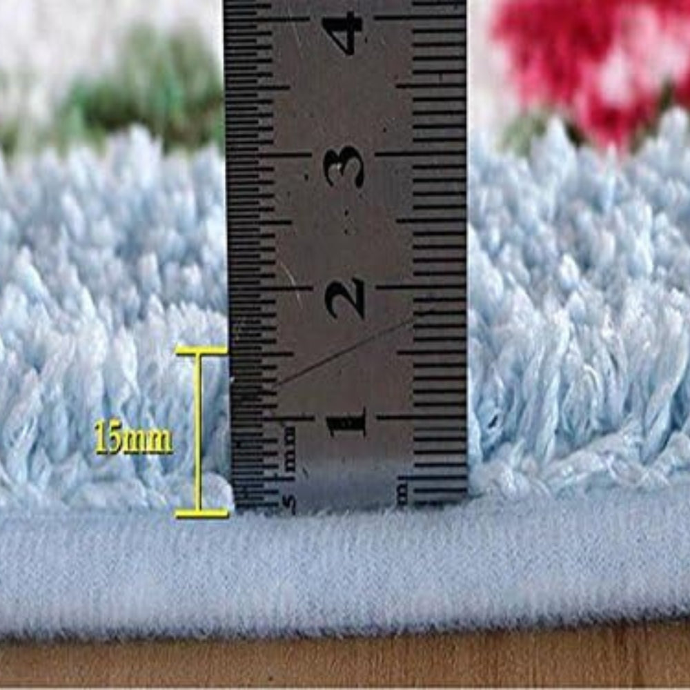 Tapis de bain ovale moelleux fleuri