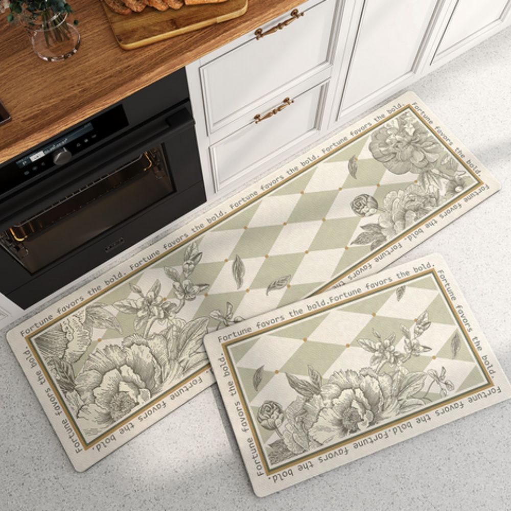 Tapis de cuisine fleuri séchage rapide