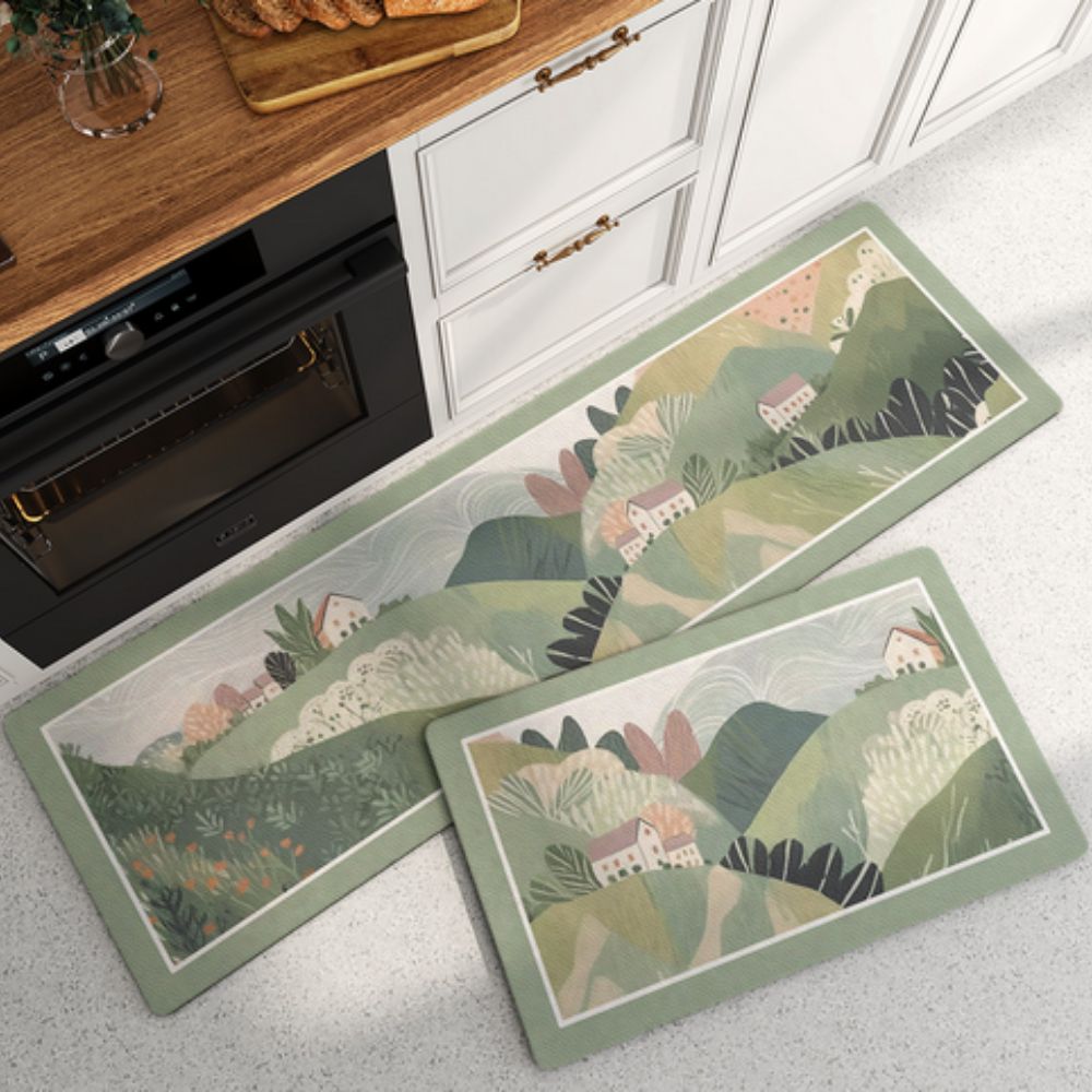 Tapis de cuisine fleuri séchage rapide