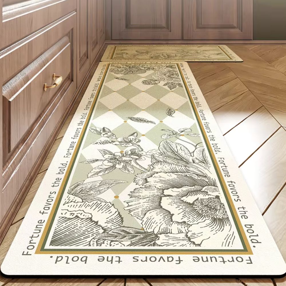 Tapis de cuisine fleuri séchage rapide