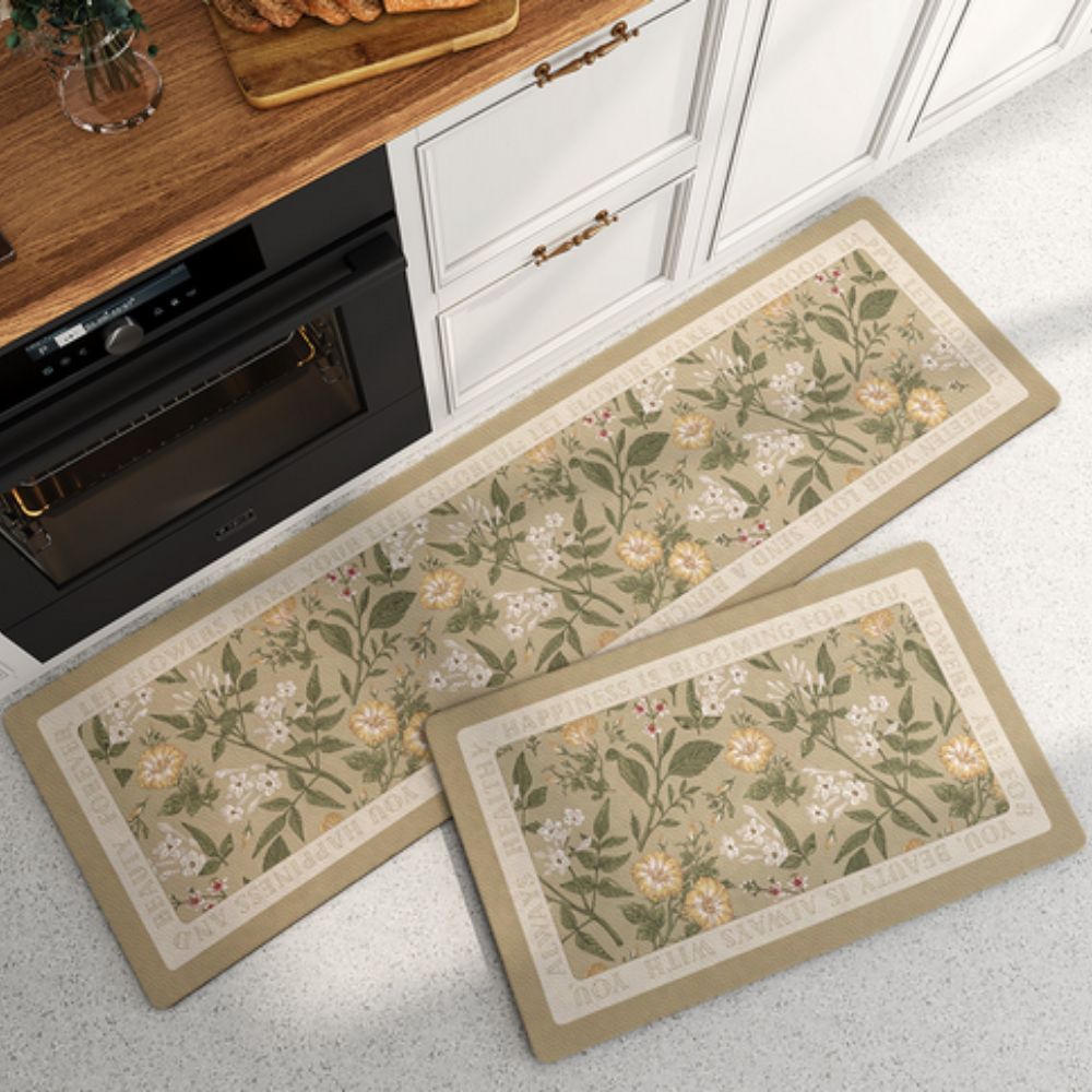 Tapis de cuisine fleuri séchage rapide