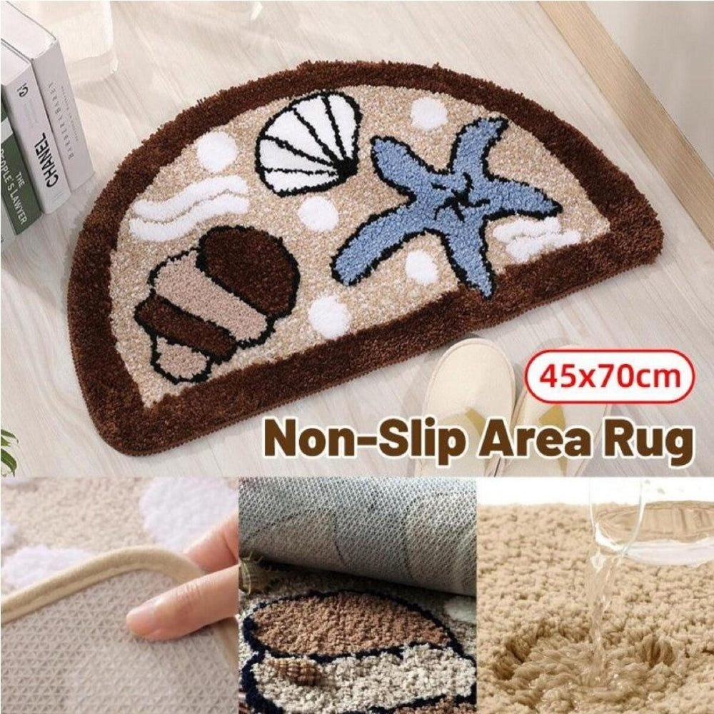 Tapis de bain demi-lune moelleux antidérapant