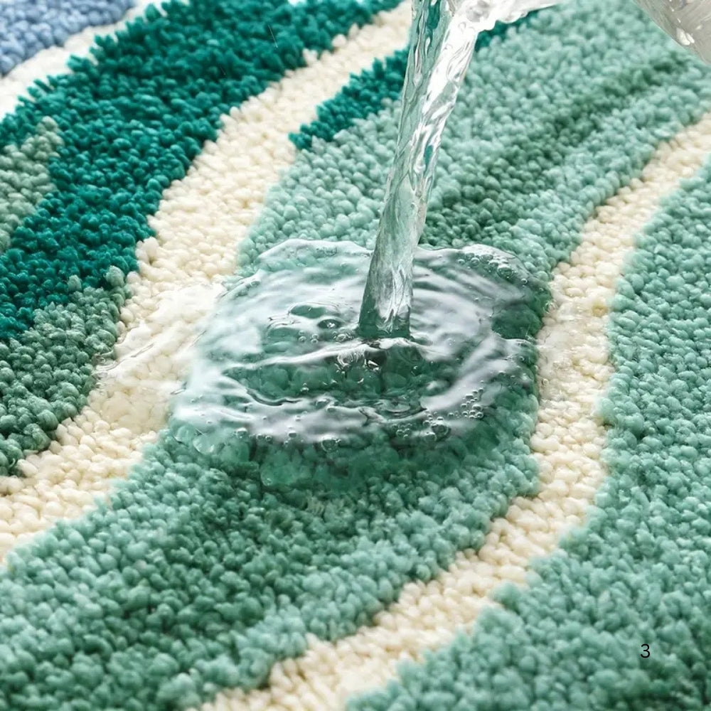 Tapis de bain motif vagues océan