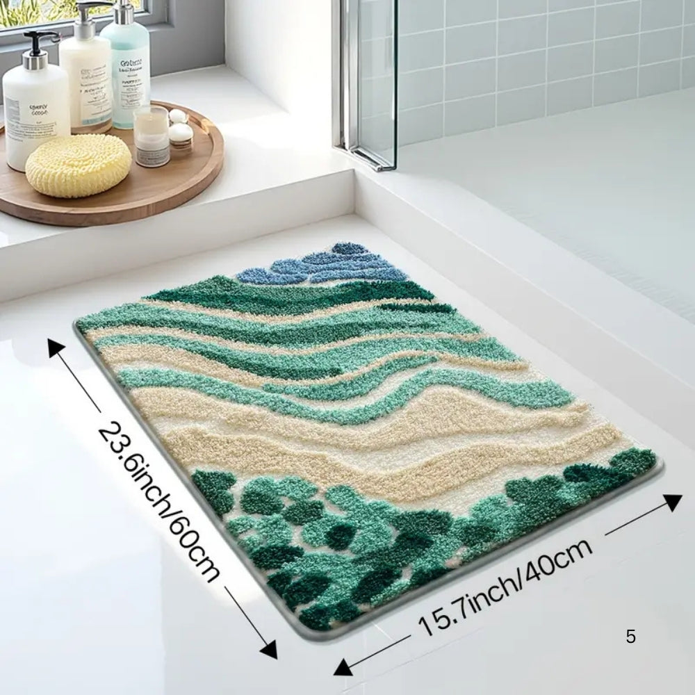 Tapis de bain motif vagues océan