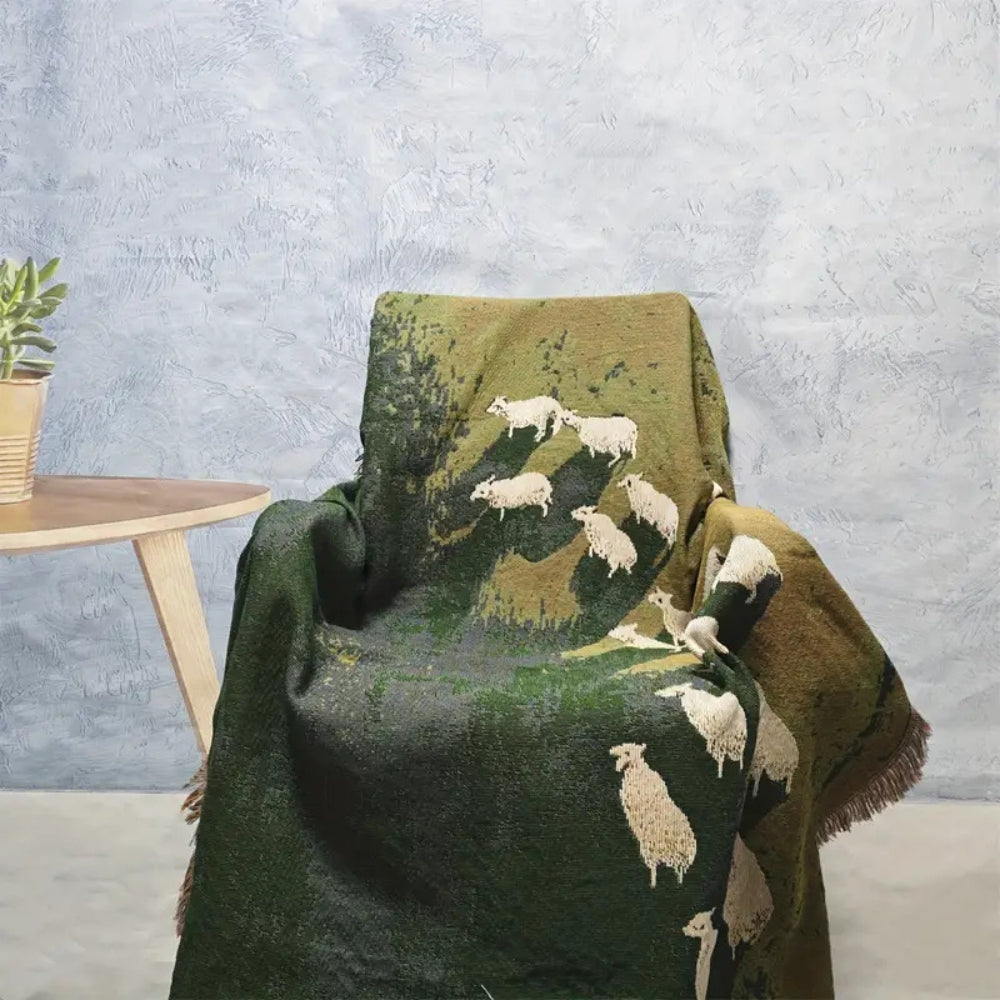Plaid tissé Frida motif moutons