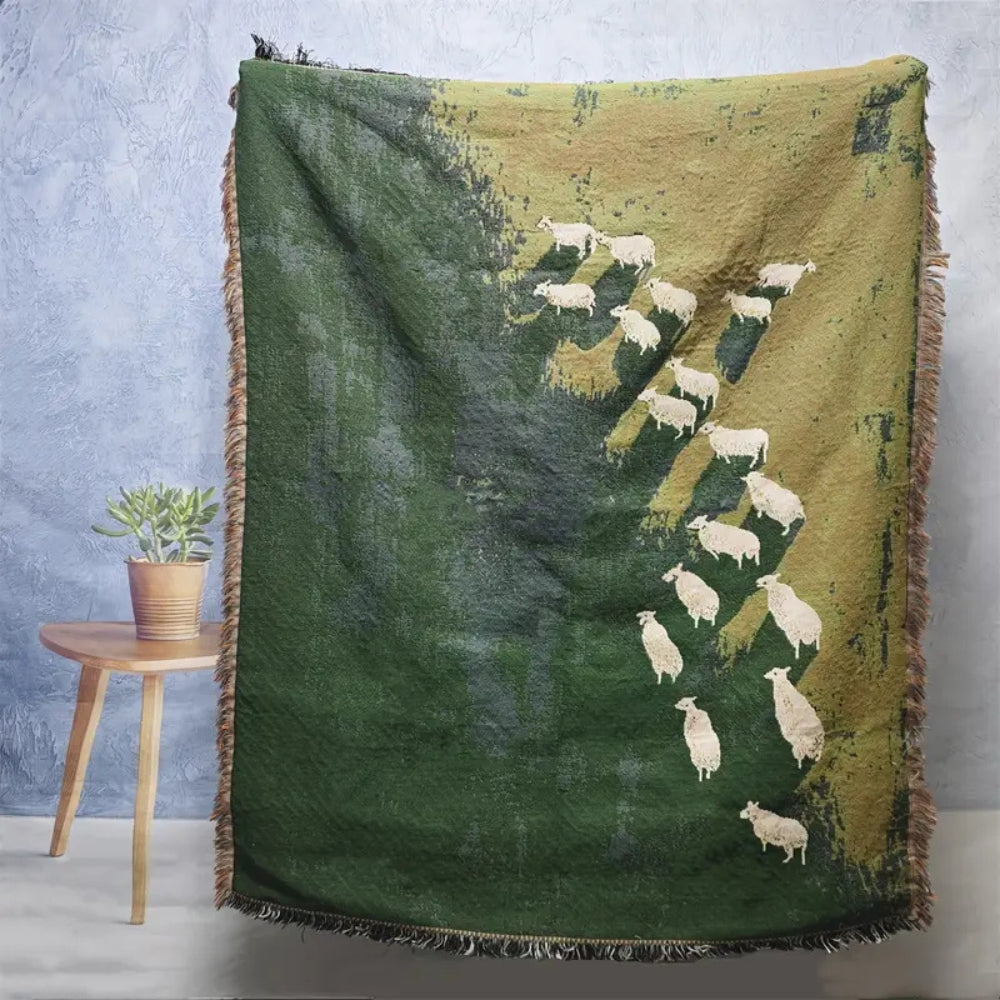 Plaid tissé Frida motif moutons