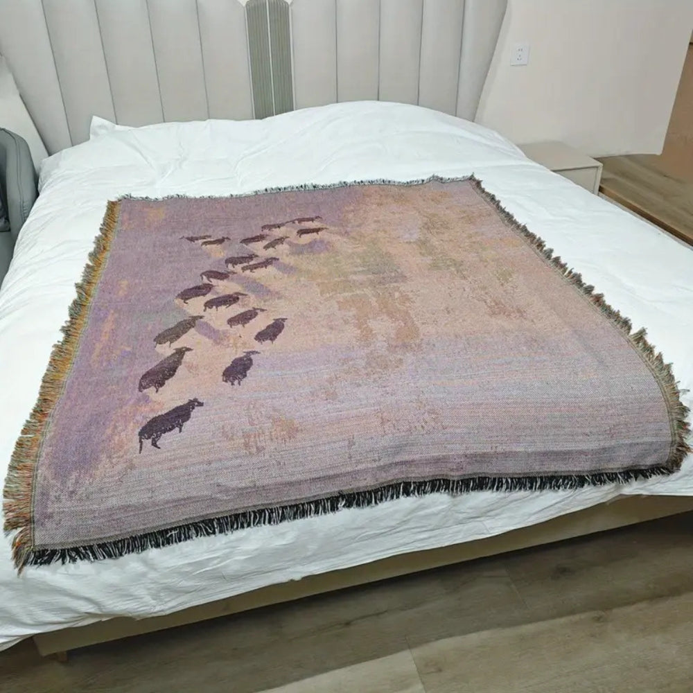 Plaid tissé Frida motif moutons