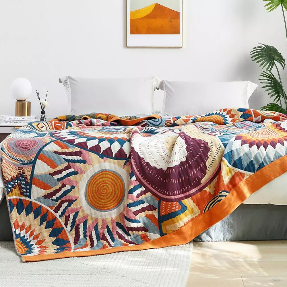 Plaid en coton Nordic Sunburst