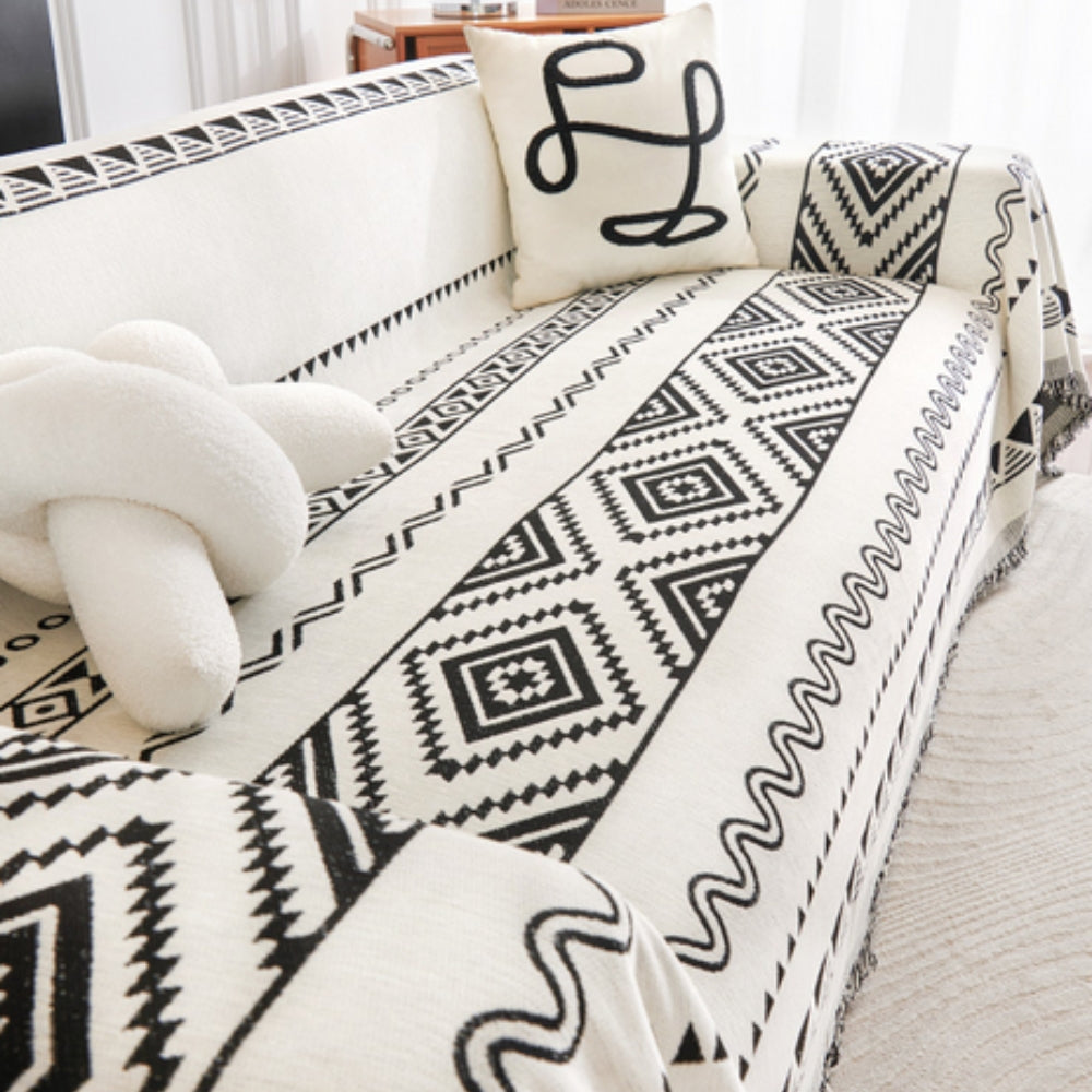 Housse de canapé boho géométrique – 71"x71"