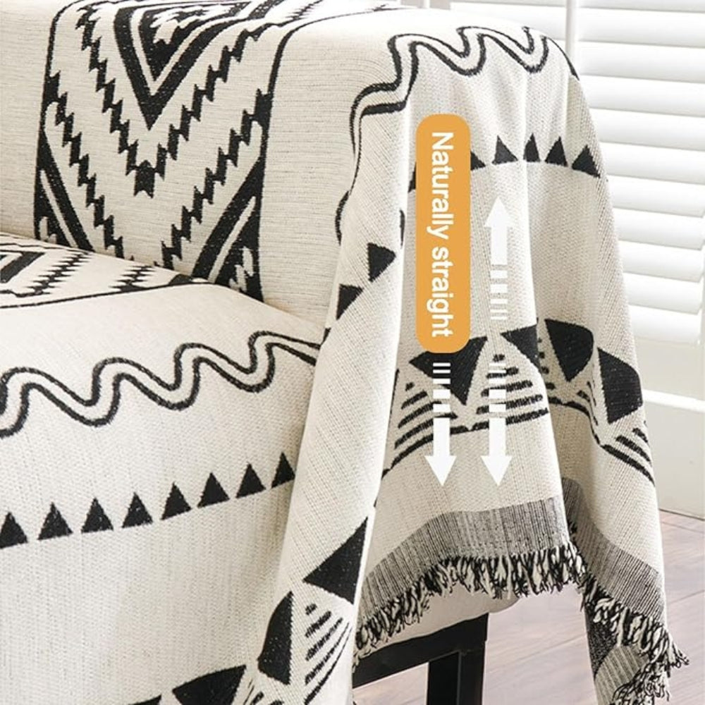 Housse de canapé boho géométrique