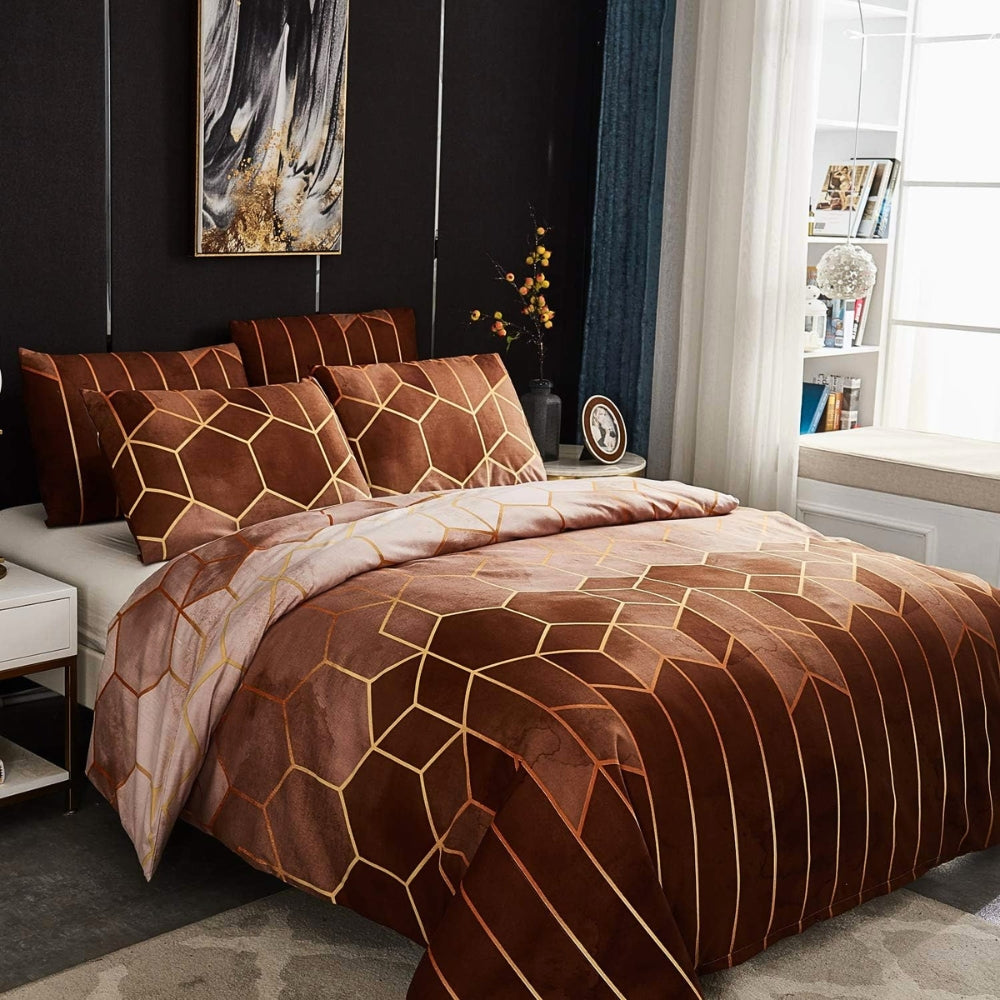 Golden Cosmo Hive | Parure de couette 3 pièces