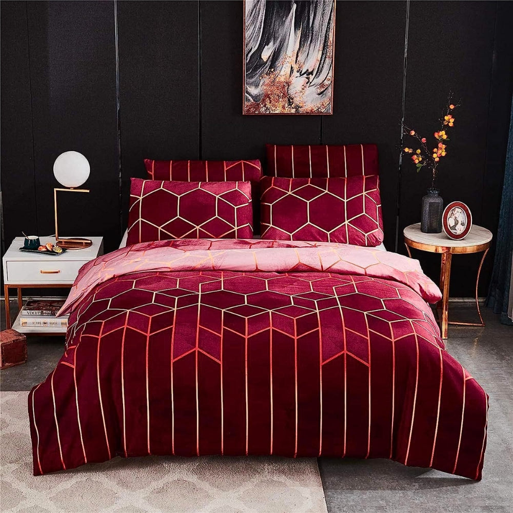 Golden Cosmo Hive | Parure de couette 3 pièces – Midnight Sapphire