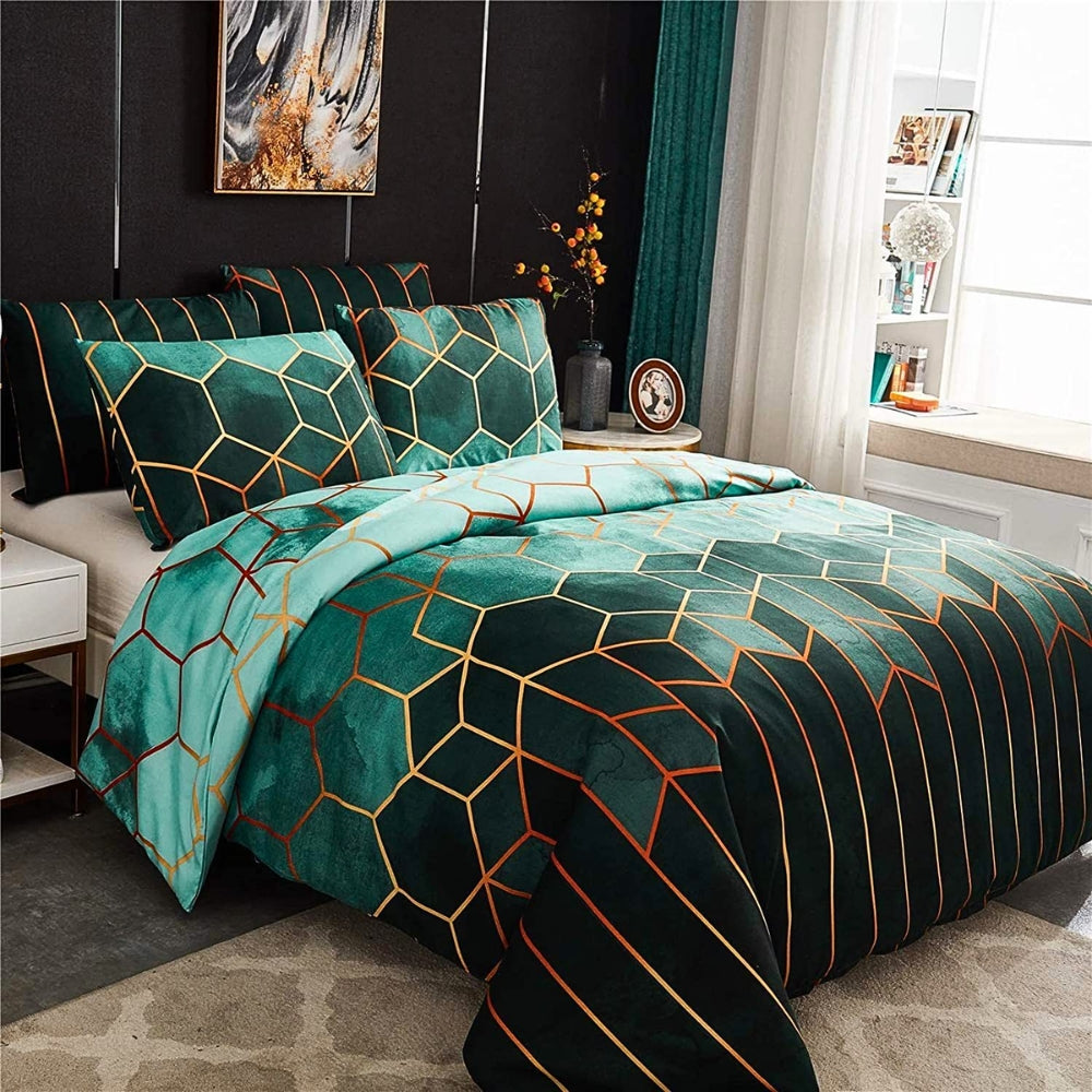 Golden Cosmo Hive | Parure de couette 3 pièces