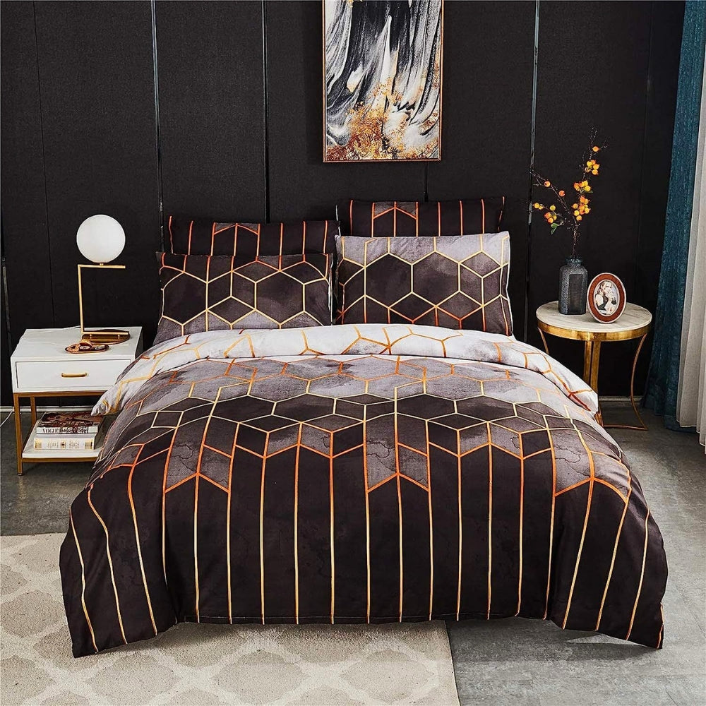 Golden Cosmo Hive | Parure de couette 3 pièces
