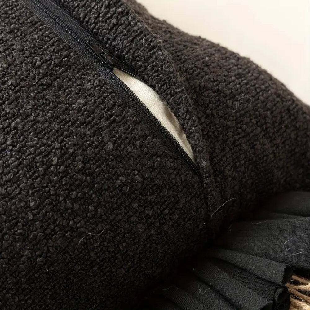 Housse de coussin bohème rayée tissée main