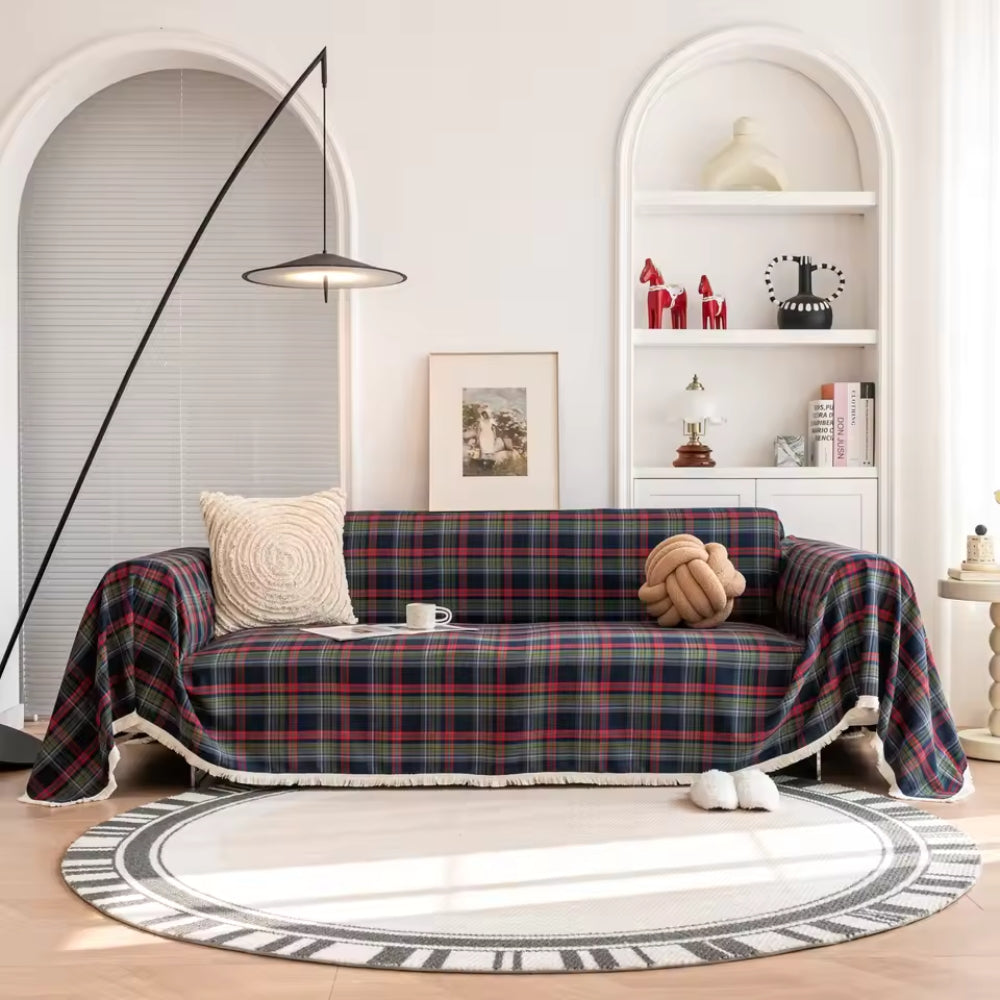 Housse de canapé à carreaux Hearthline – Crimson Plaid