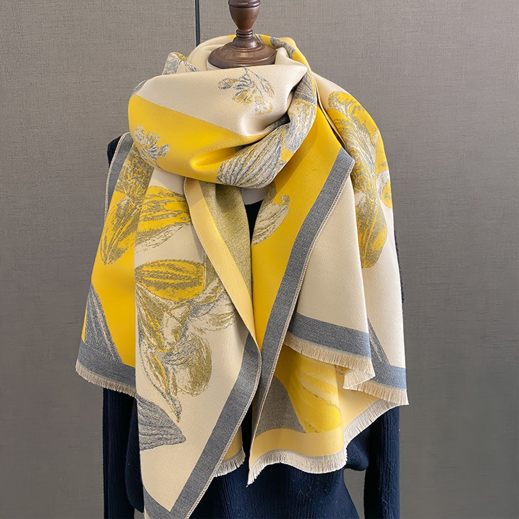 Écharpe-châle douce motif iris