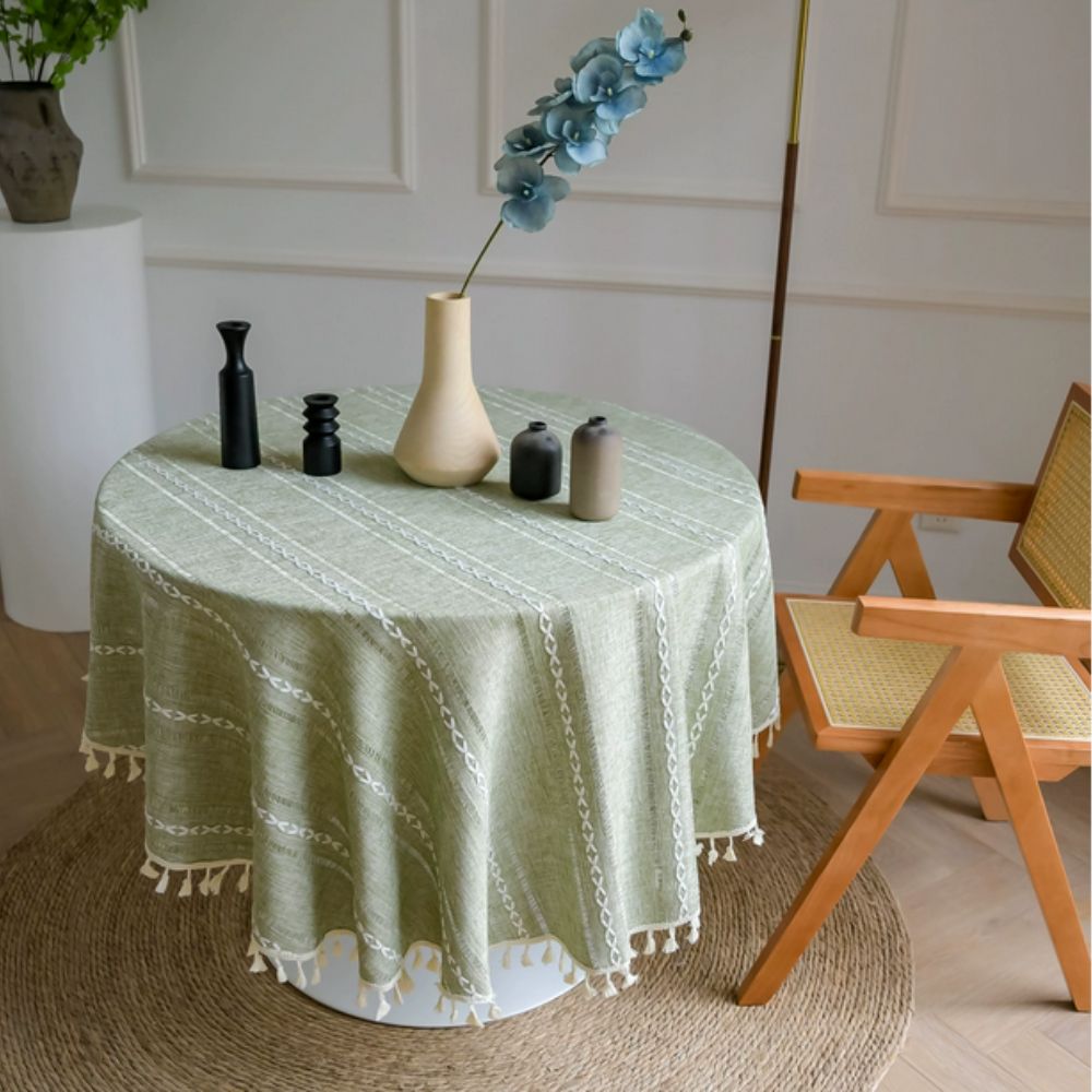 Nappe ronde brodée Leafline