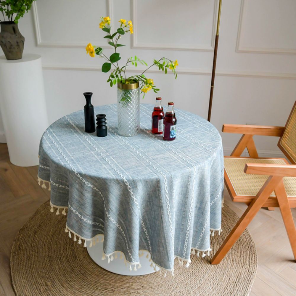 Nappe ronde brodée Leafline