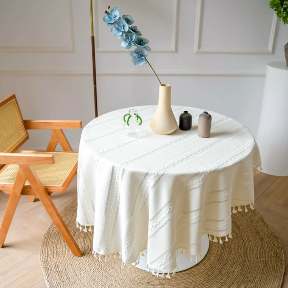 Nappe ronde brodée Leafline