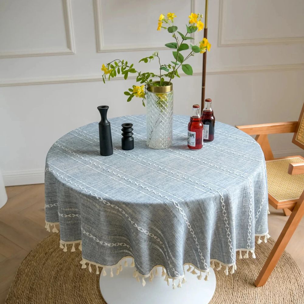 Nappe ronde brodée Leafline