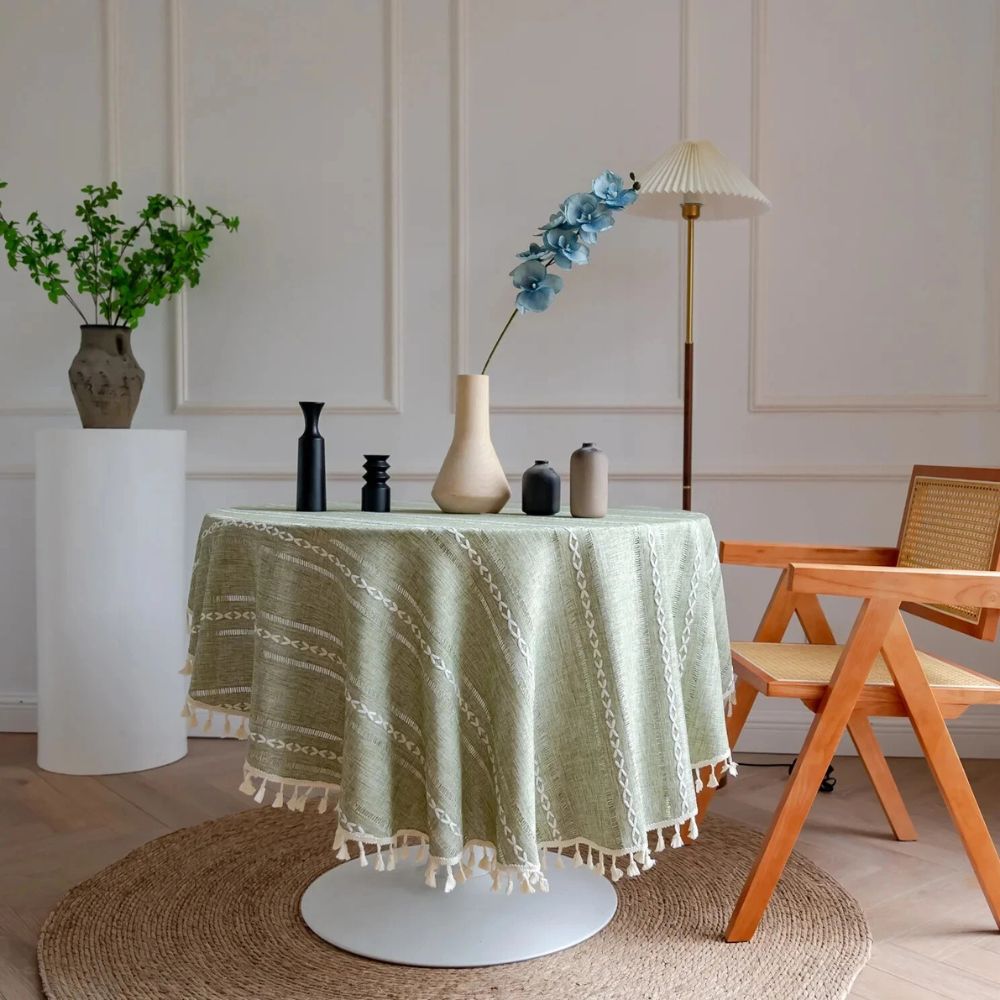 Nappe ronde brodée Leafline