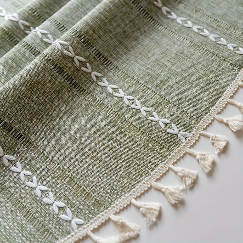Nappe ronde brodée Leafline