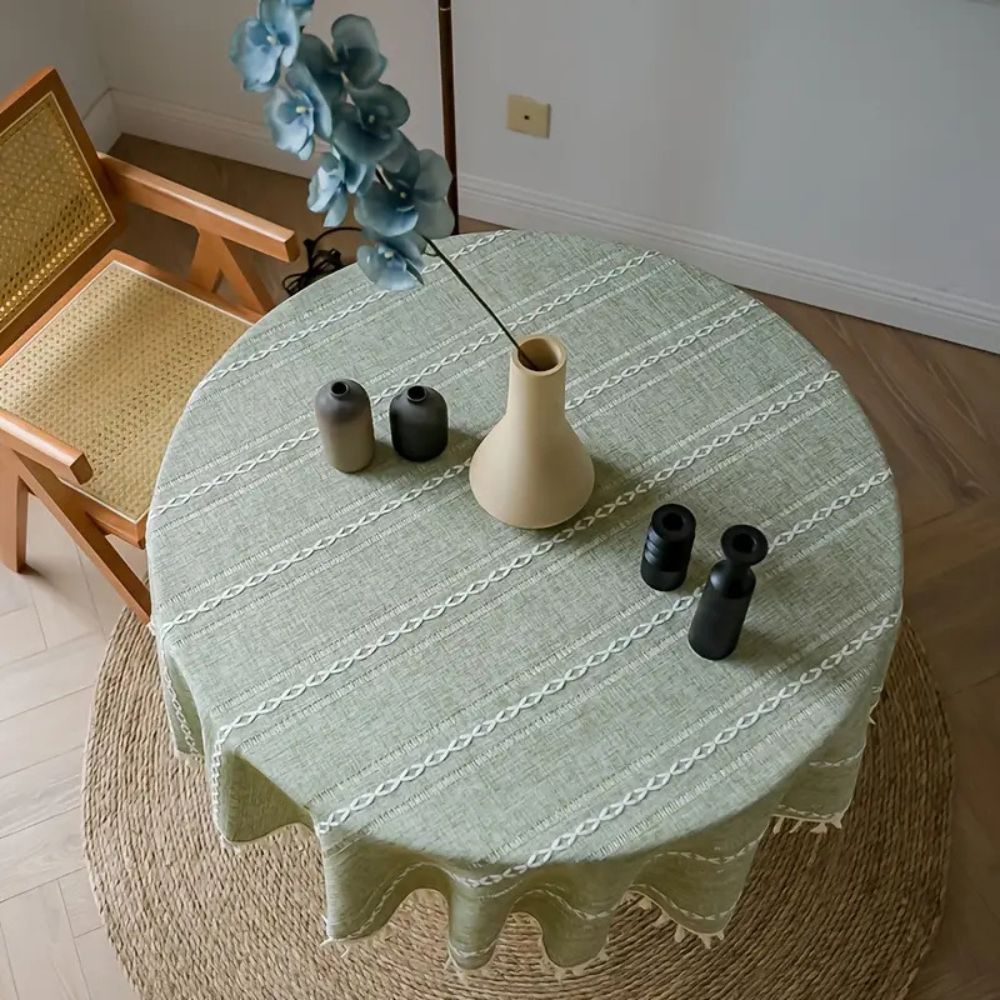 Nappe ronde brodée Leafline