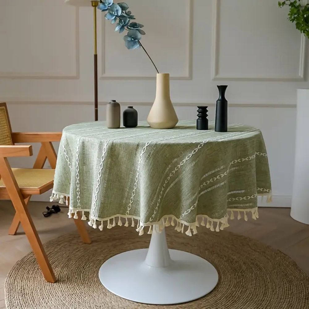 Nappe ronde brodée Leafline